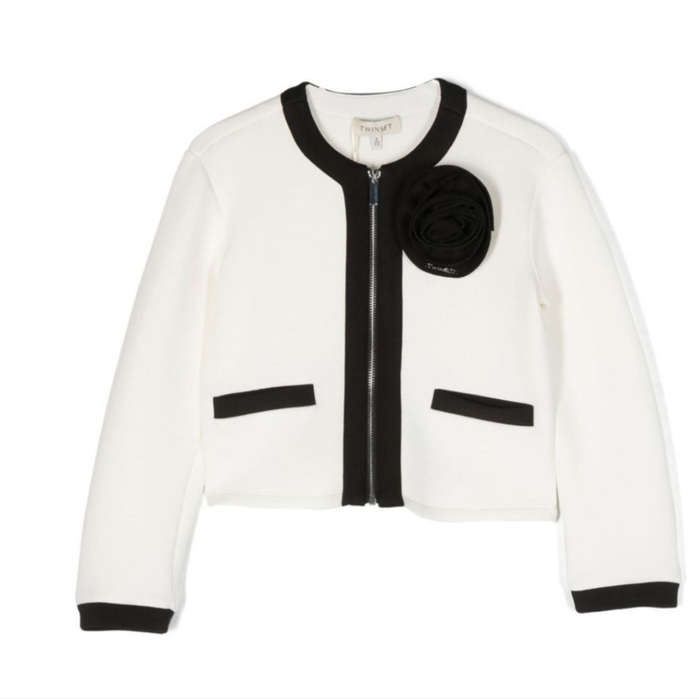 TWINSET floral-appliqué jacket girls size 16 NEW - Picture 4 of 5